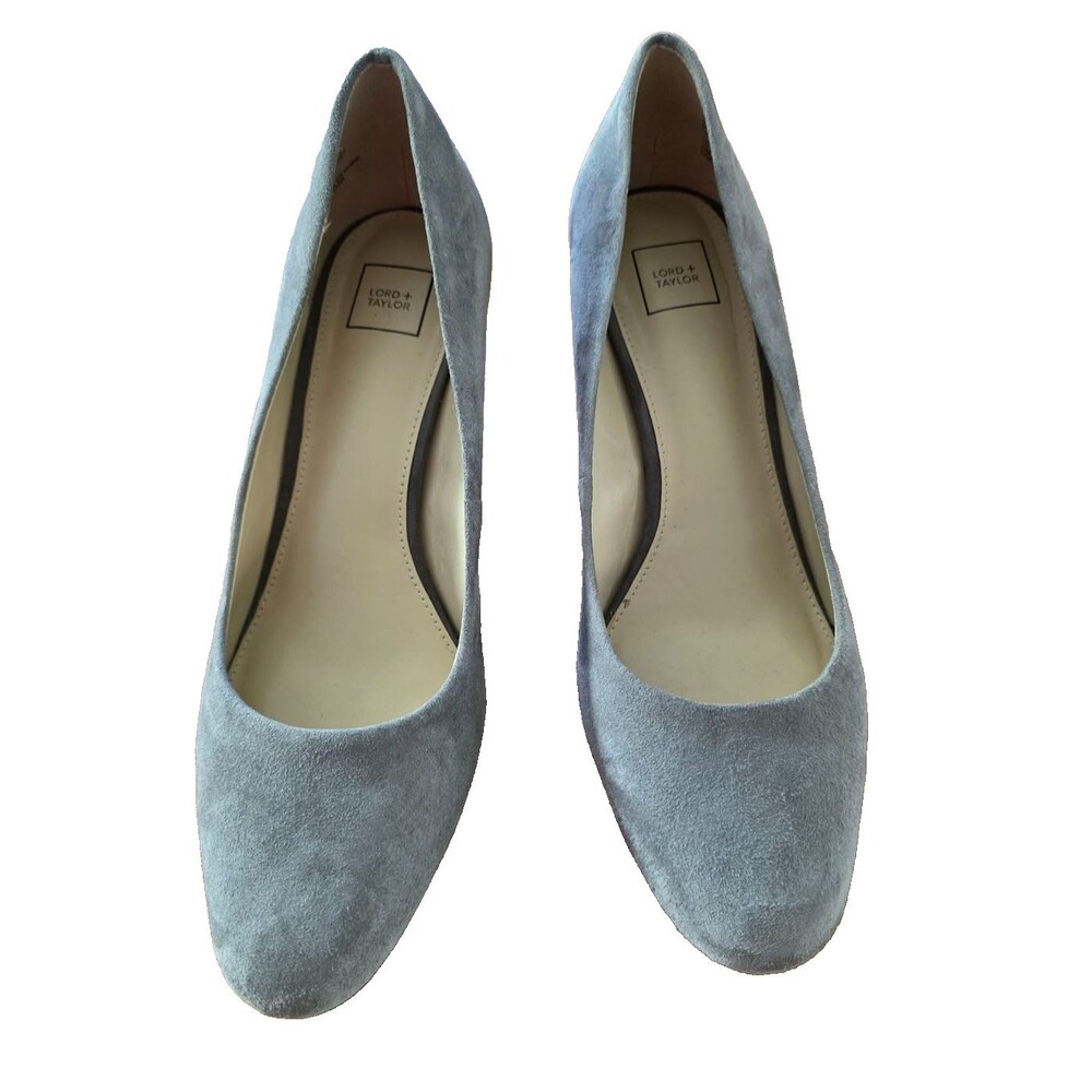 Lord & Taylor Opal Grey Suede Pumps Size 10 Women’s Classic 3" Heel Leather Shoe